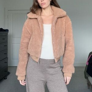 Women's Tan Tiger Mist Sherpa Jacket